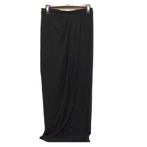 Black, tulip, wrap maxi skirt